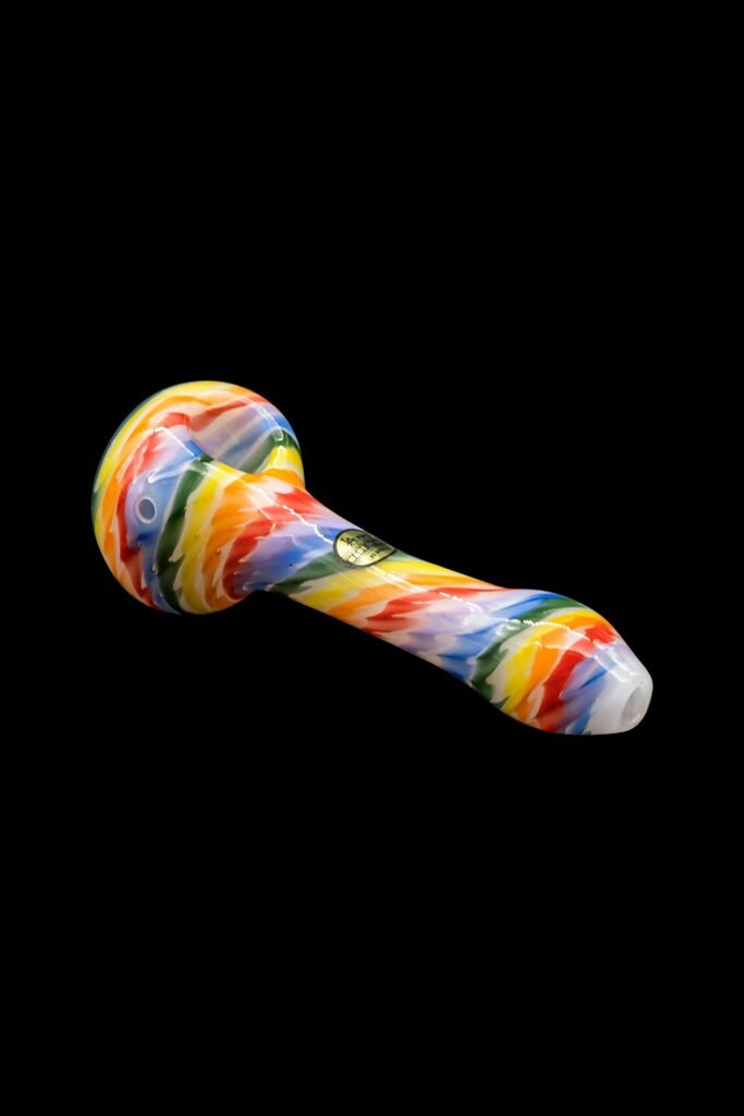 LA Pipes ""Rainbow Tie-Dye"" Glass Spoon Pipe