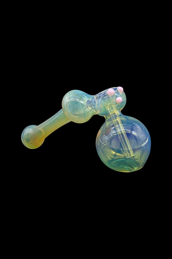 LA Pipes Silver Fumed Hammer Sidecar Bubbler Hand Pipe