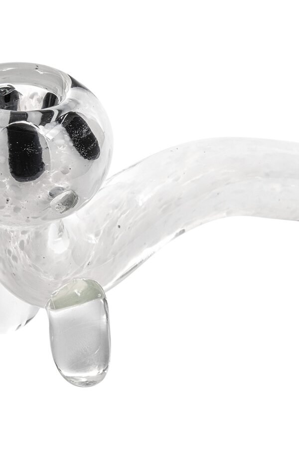 LA Pipes White Fritted Sherlock with Black 'Daisy' Fritted Bowl