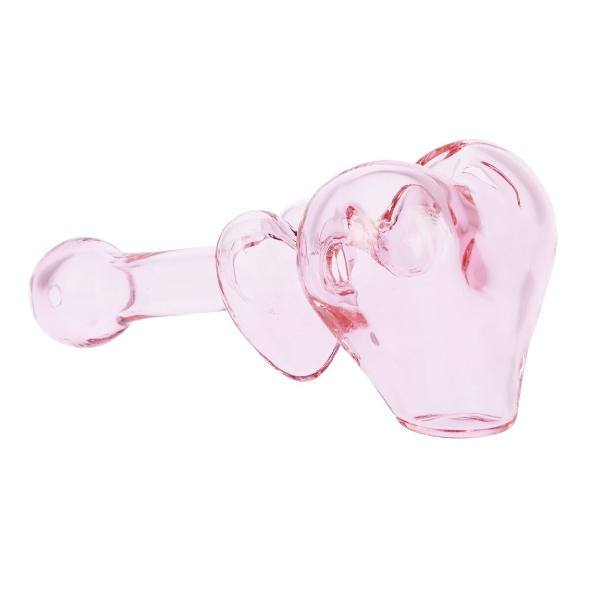 Lovely Hearts Glass Hand Pipe - 4""