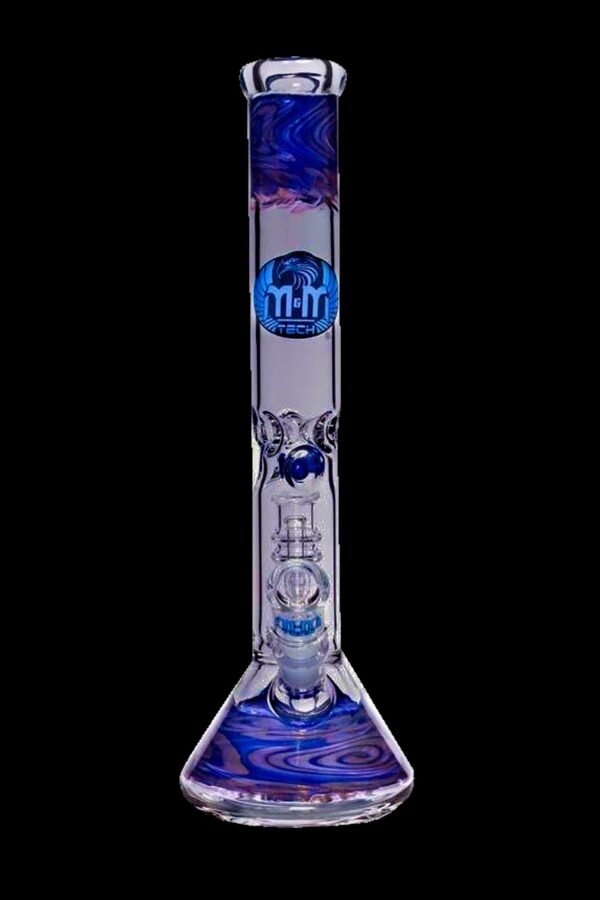 M&M Tech Beaker Bong with 24-Karat Gold Swirl