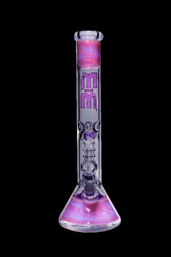 M&M Tech Beaker Bong with 24-Karat Gold Swirl