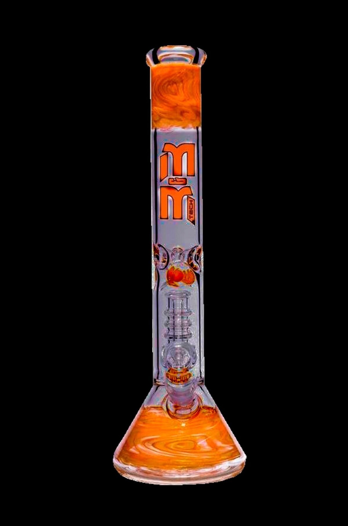 M&M Tech Beaker Bong with 24-Karat Gold Swirl