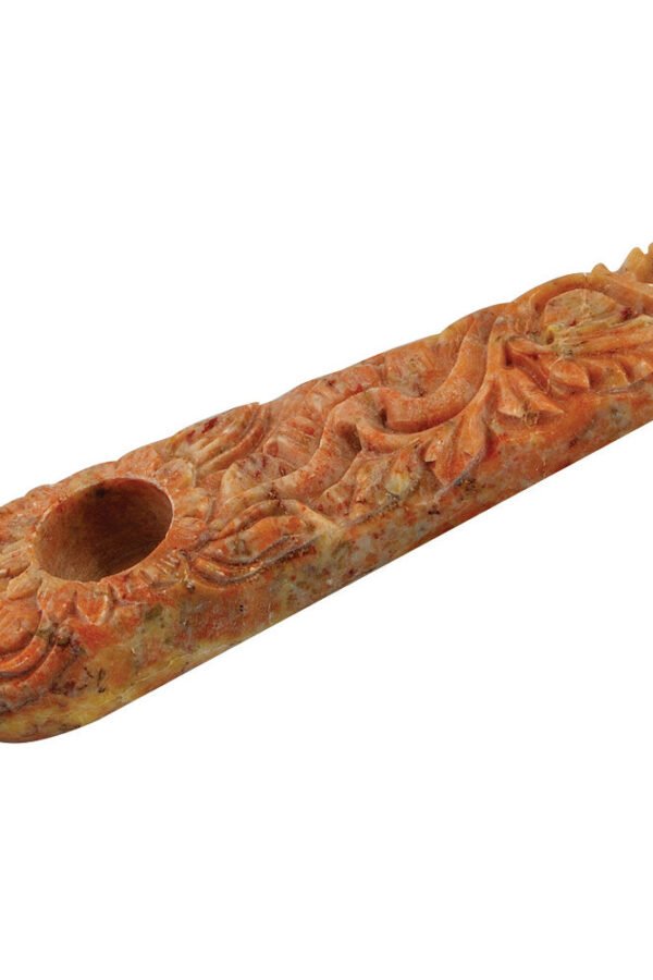 Marble Stone Pipe w/ Flower Design