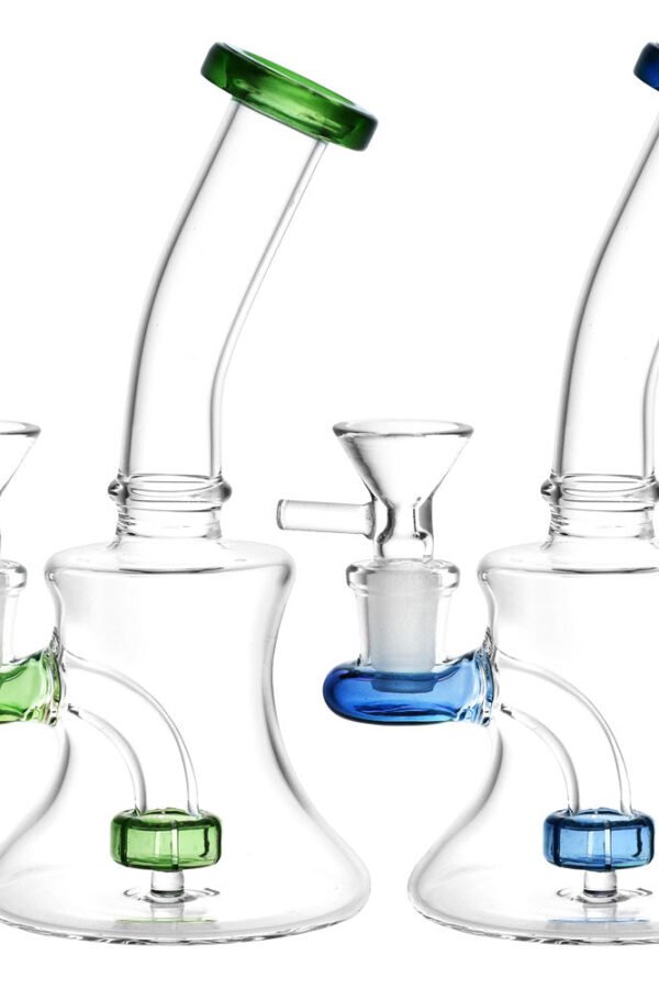 Mini Bell Glass Water Pipe - 6.5"" / 14mm F / Colors Vary