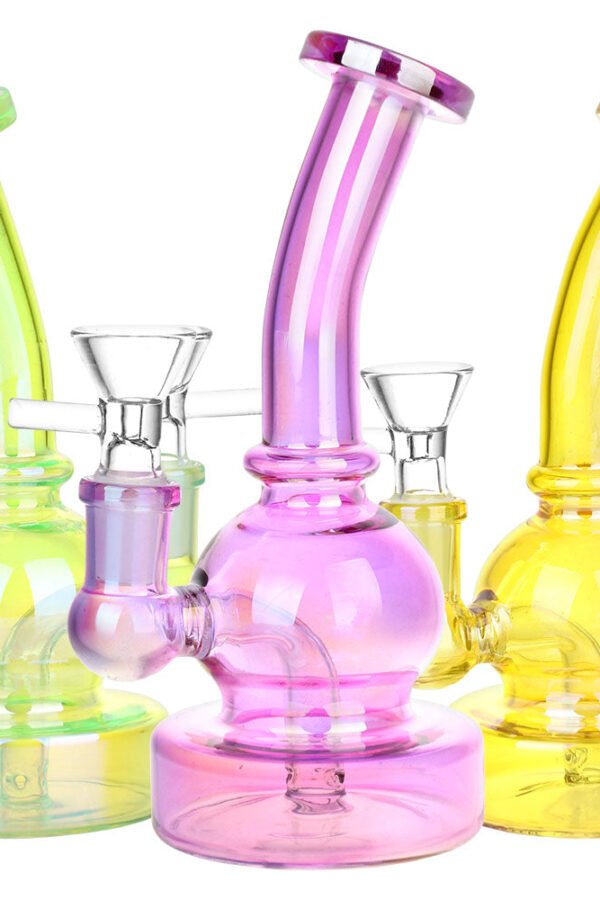 Mini Epiphany Electroplated Glass Water Pipe - 6.5"" / 14mm F / Colors Vary