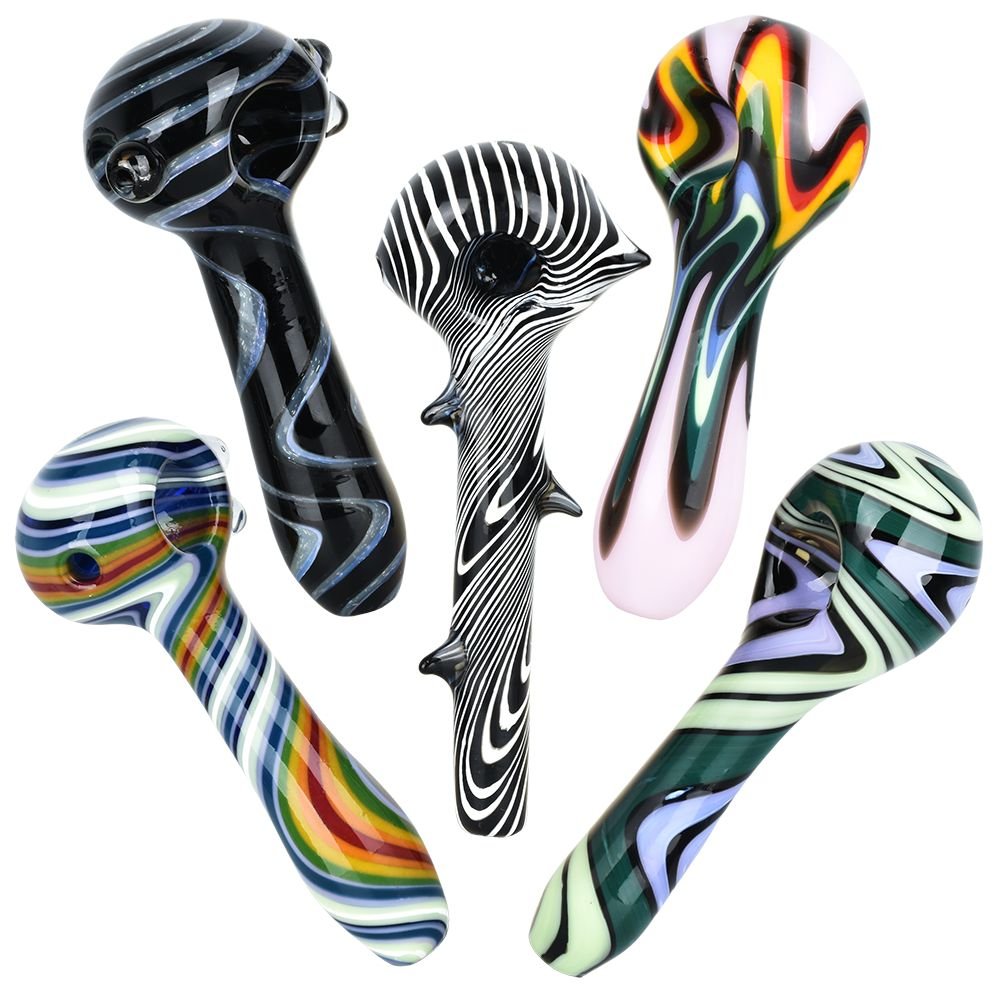 Mixed Illusions Assortment Glass Spoon Pipes - 4.5"" 10ct