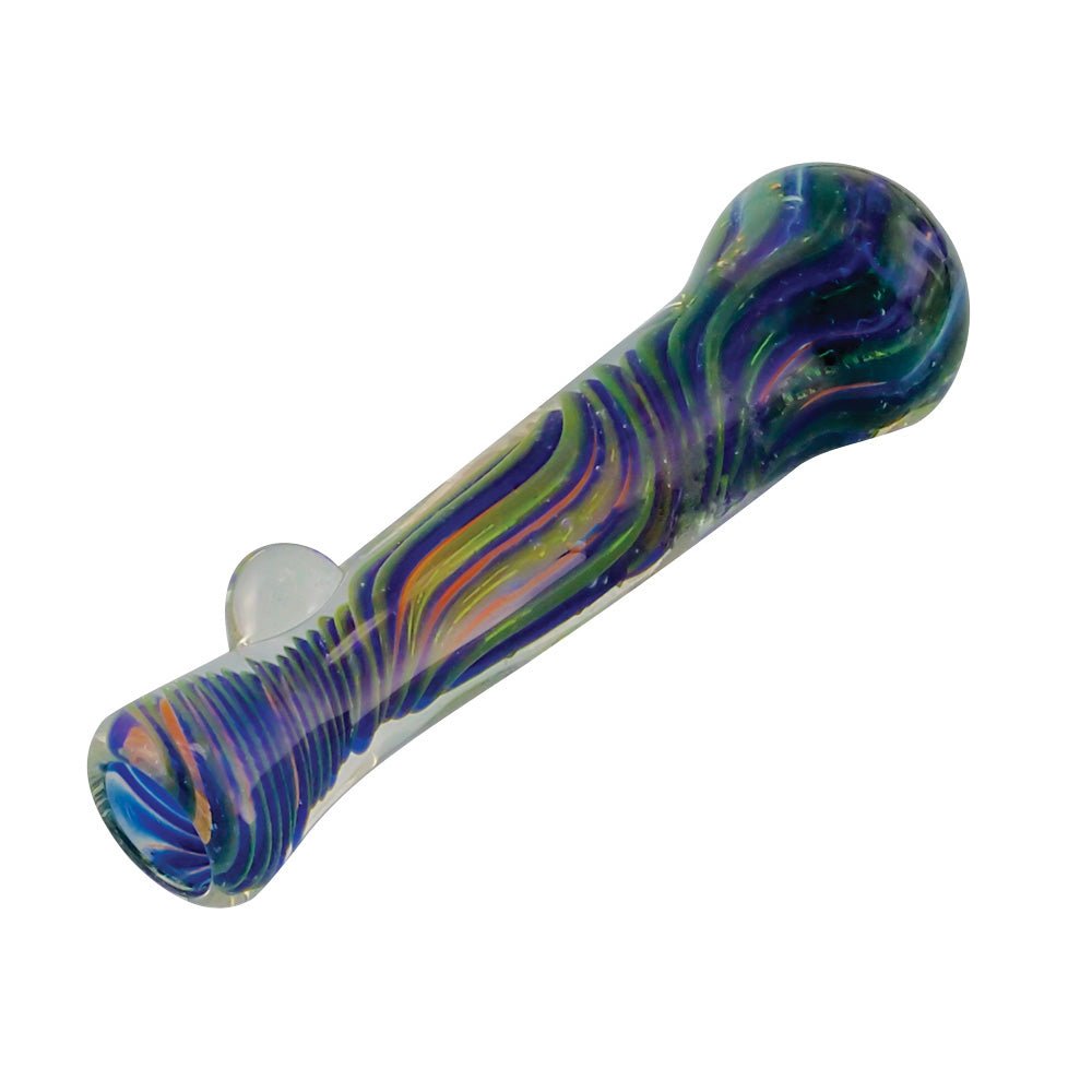 Multicolor Borosilicate Glass Chillum w/ Twists