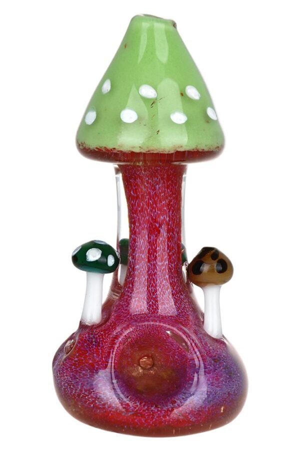 Mushroom Buddies Standing Glass Hand Pipe - 4""