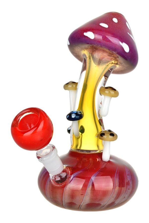 Mushroom Collective Bent Neck Glass Water Pipe - 5.25"" / 10mm F