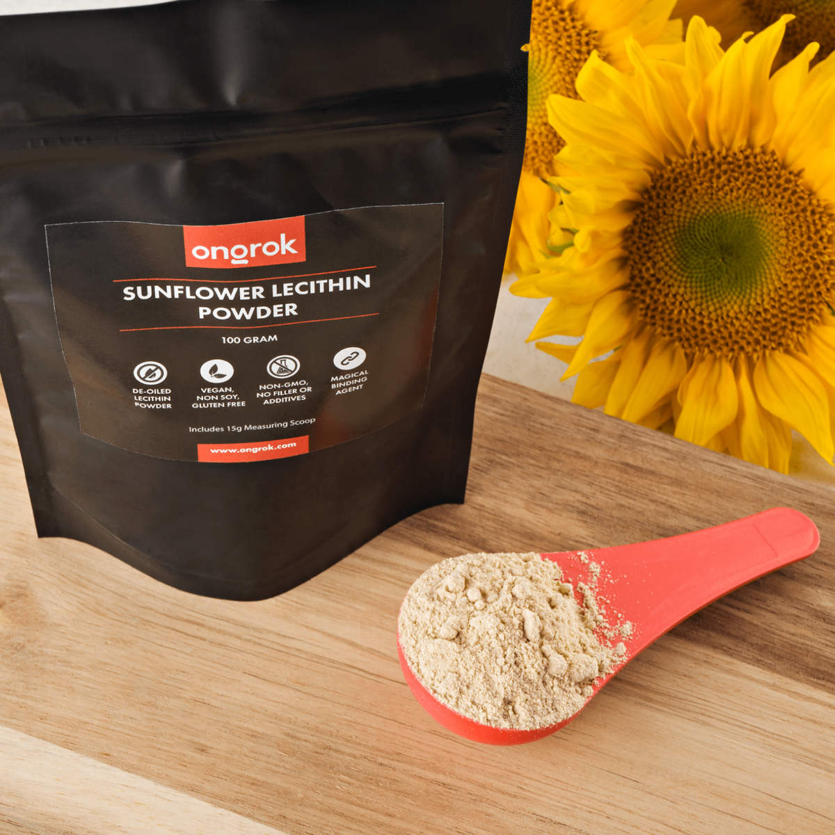 ONGROKS Non-GMO Sunflower Lecithin Powder