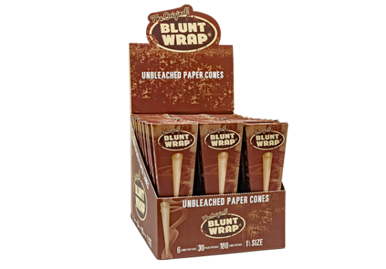 Orginal Blunt Wrap Unbleached Cones - 1/4 - 6 pack