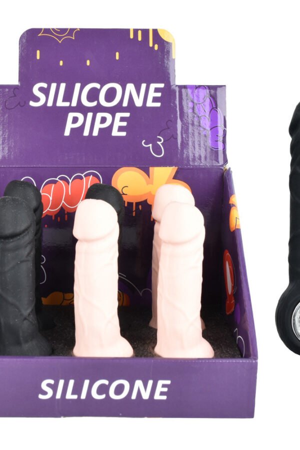 Penis Silicone Hand Pipe - 5.25"" / Assorted Colors 6pcs