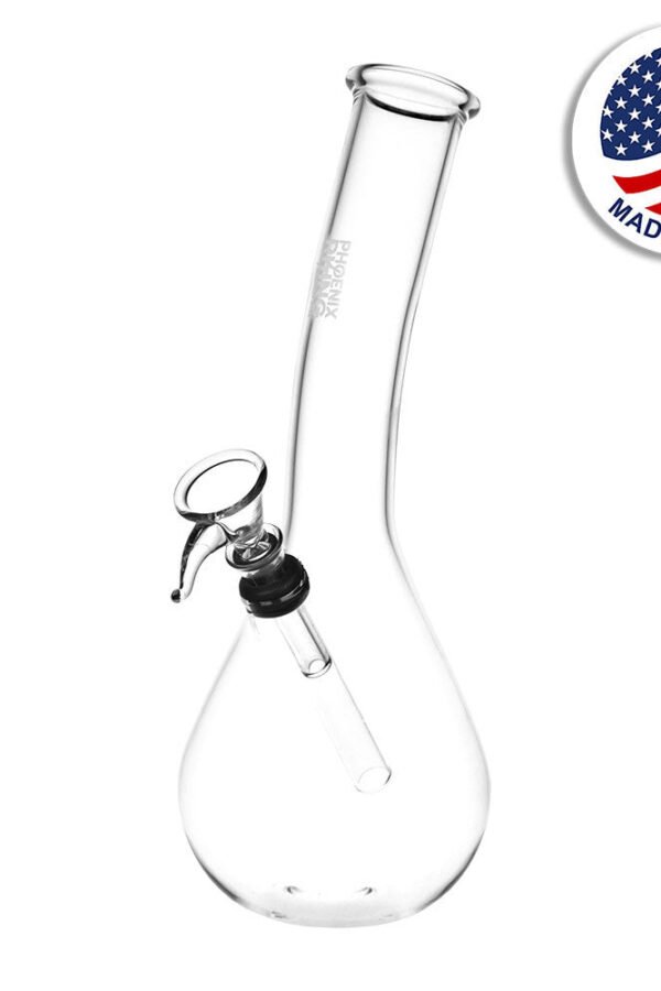 Phoenix Rising Leaning Tower of Beaker Water Pipe - 9.5"" / Clear