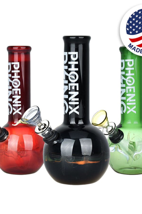 Phoenix Rising Round Base Water Pipe - 7""/Colors Vary