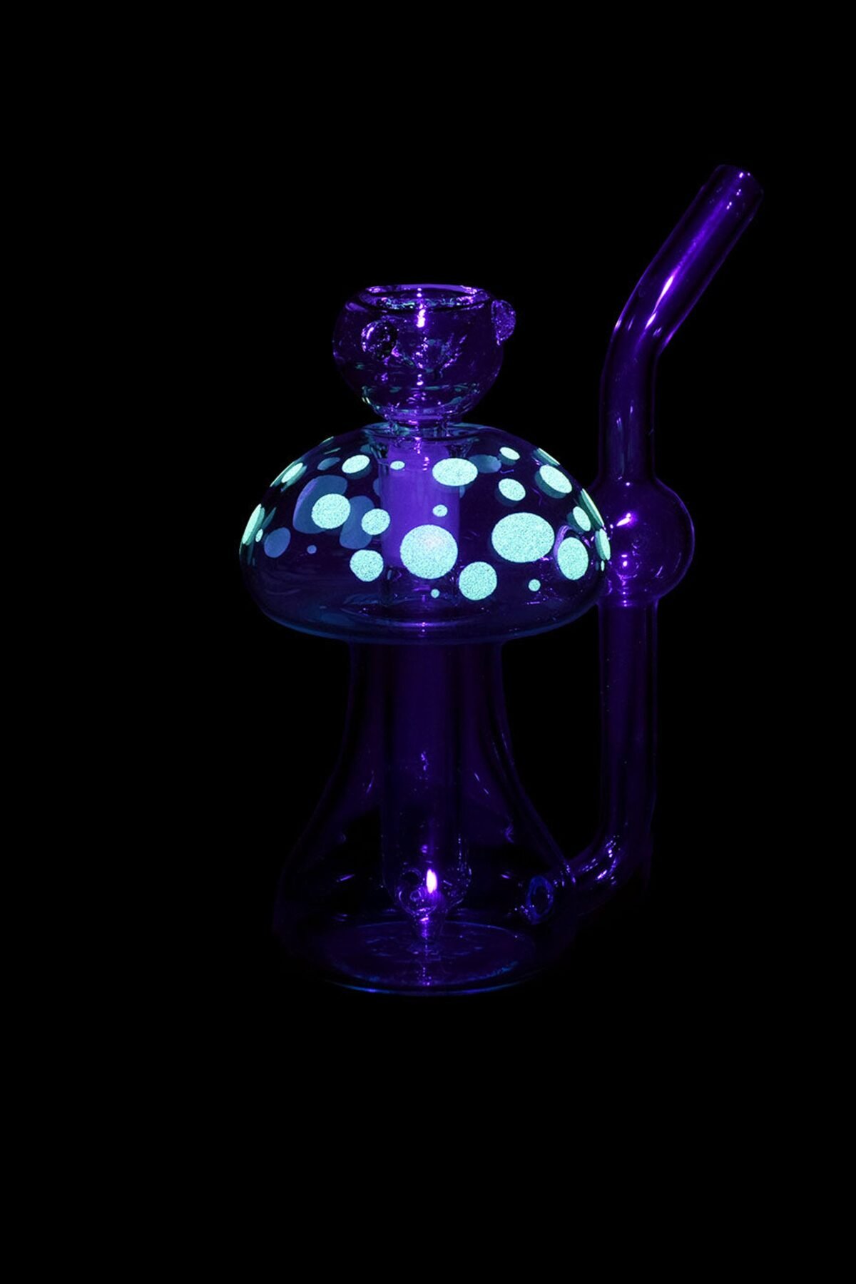 Phosphorescent Fungi Glow in the Dark Glass Bubbler