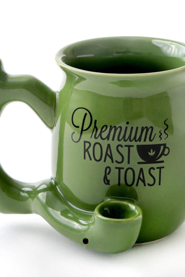 Premium Roast & Toast Single Wall Mug - Green with Black Print