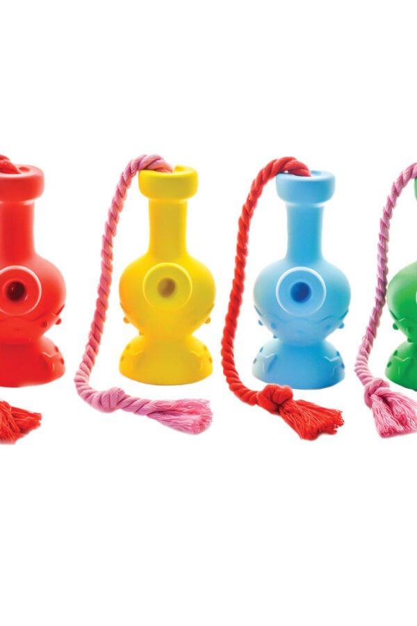 Puff Palz Tug & Toke Water Pipe Dog Toy - 6"" / Colors Vary