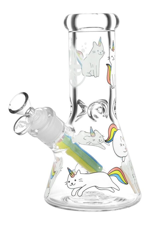 Pulsar Caticorns Design Glass Beaker Water Pipe - 8"" / 14mm F