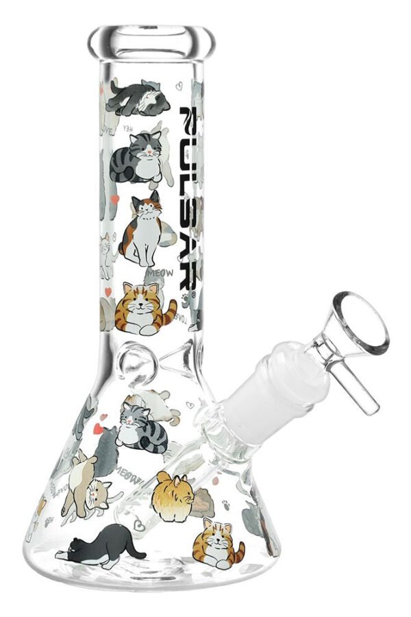 Pulsar Kitten Corral Beaker Glass Water Pipe - 7.75""