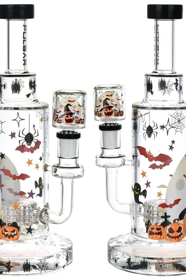 Pulsar Laughing Jack-O-Lantern Glass Bong - 9.75"" / 14mm F