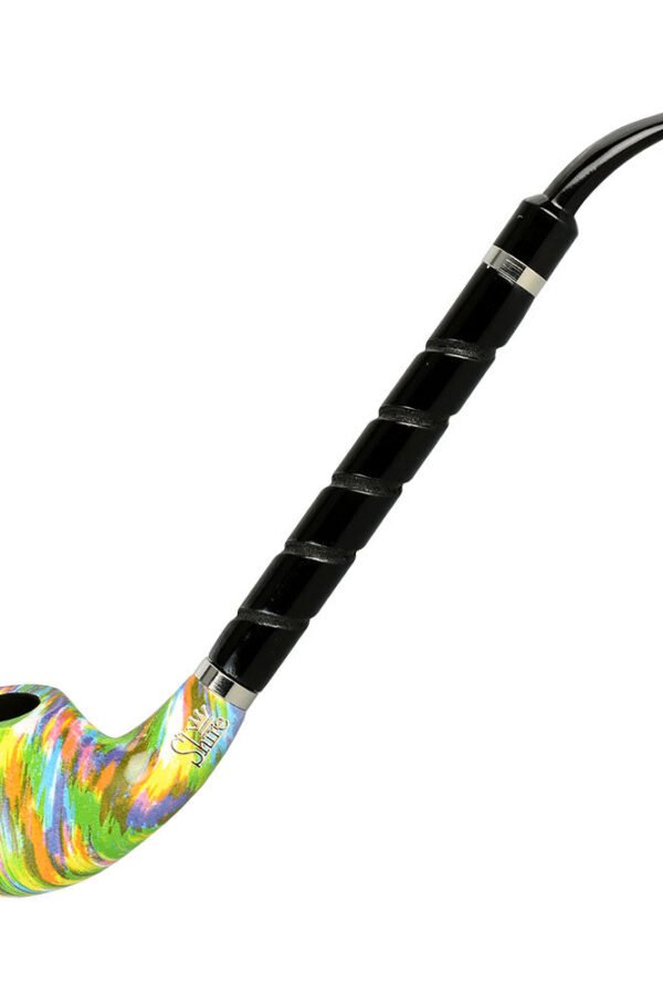 Pulsar Shire Pipes The Twister / Bent Brandy Spiral Stem Rainbow Wood Pipe