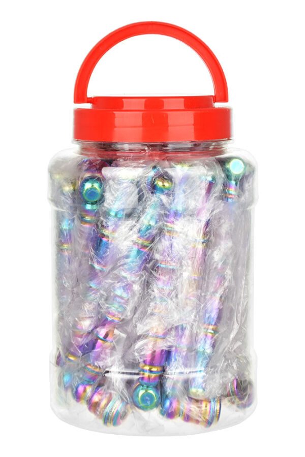 Rainbow Colored Metal Pipe - 5"" - 25PC Jar