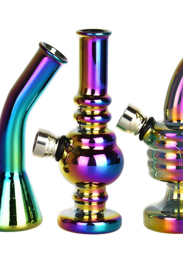 Rainbow Glass Fixed Bowl Mini Water Pipe - 4.75""/Styles Vary