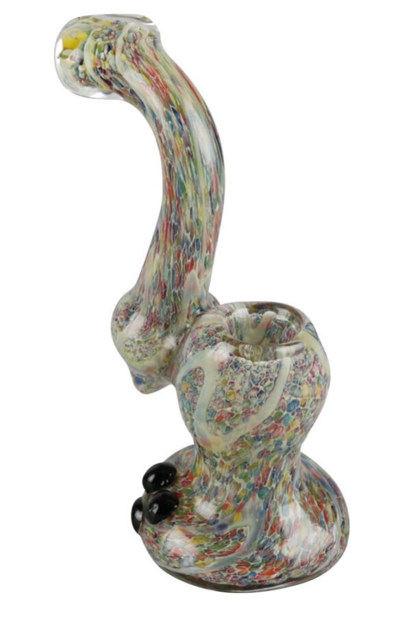 Rainbow Speckled Glass Bubbler Pipe