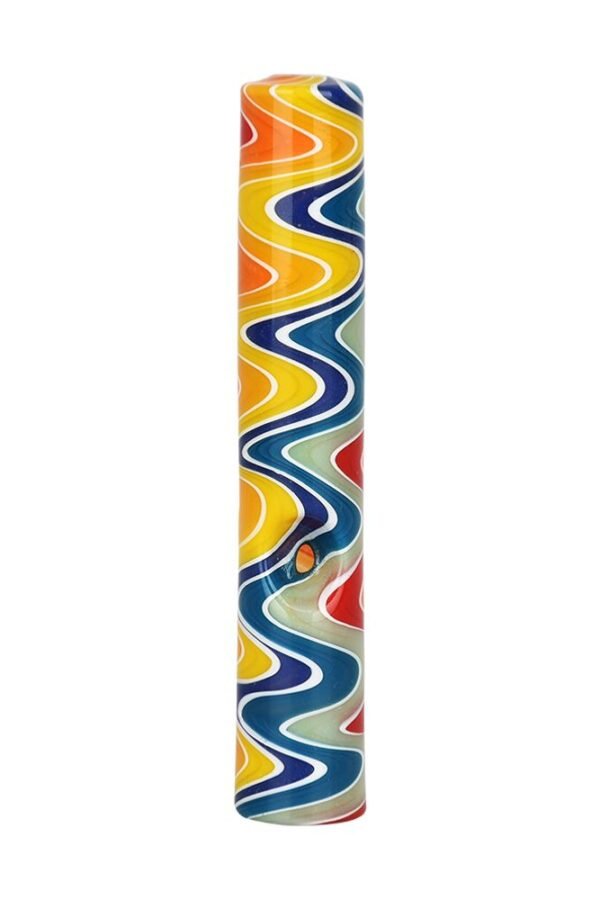 Rainbow Wig Wag Steamroller Glass Hand Pipe - 5""