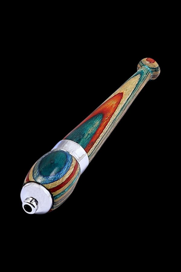 Rainbow Wood Zeppelin One Hitter with Chrome Accent