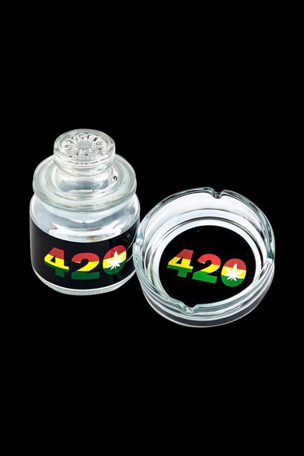 Rasta Ashtray and Stash Jar Set