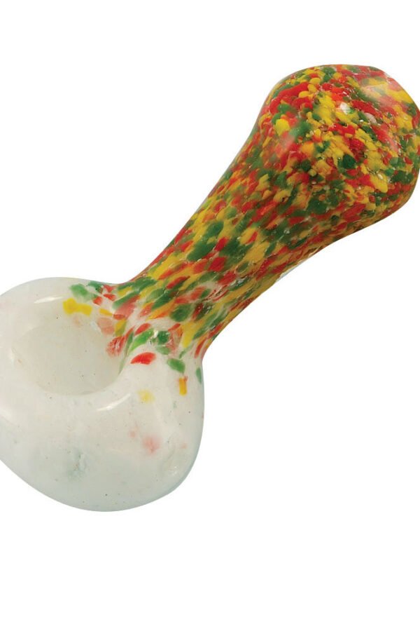 Rasta Color Frit Glass Spoon Pipe