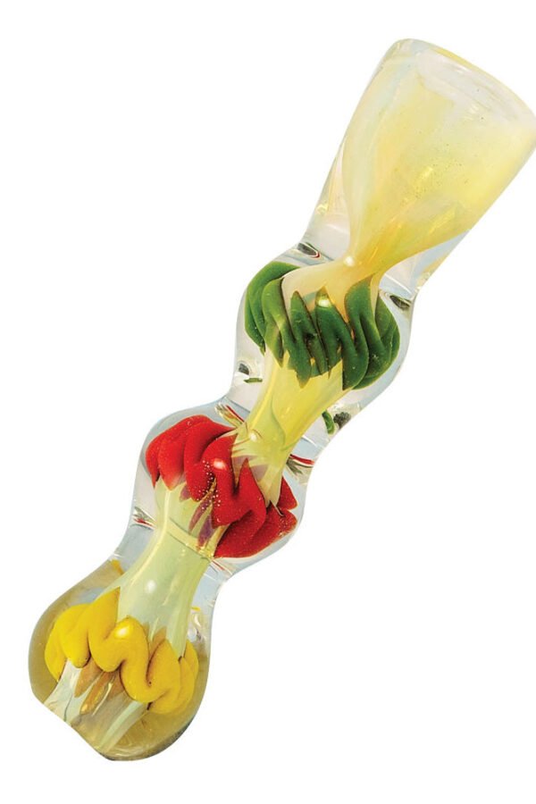 Rasta Color Glass Chillum Pipe