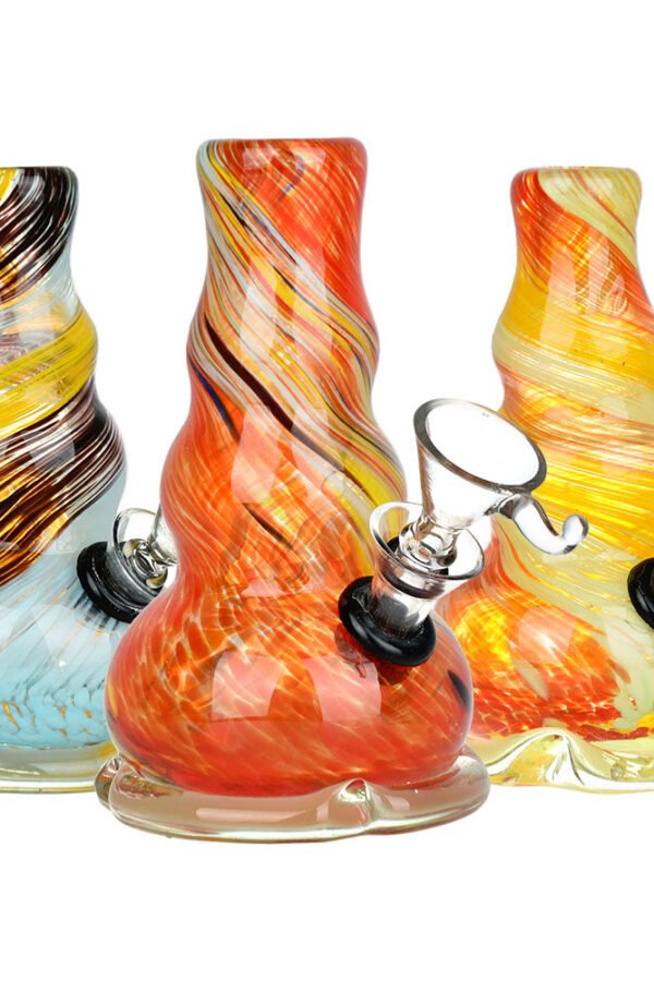 Retro Earth Tones Soft Glass Water Pipe - 5"" / Colors Vary