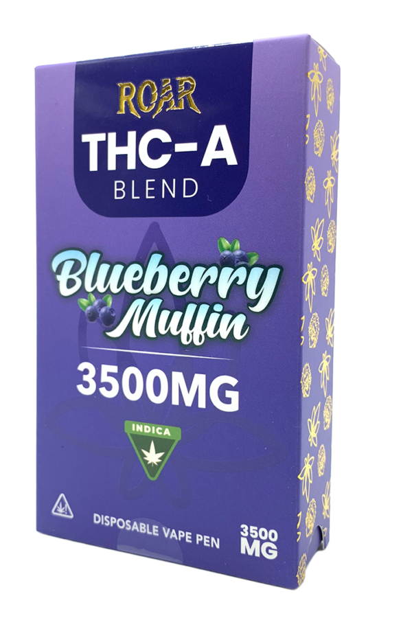 Roar THC-A Blend Disposable Vape 3500MG - Blueberry Muffin (Indica)