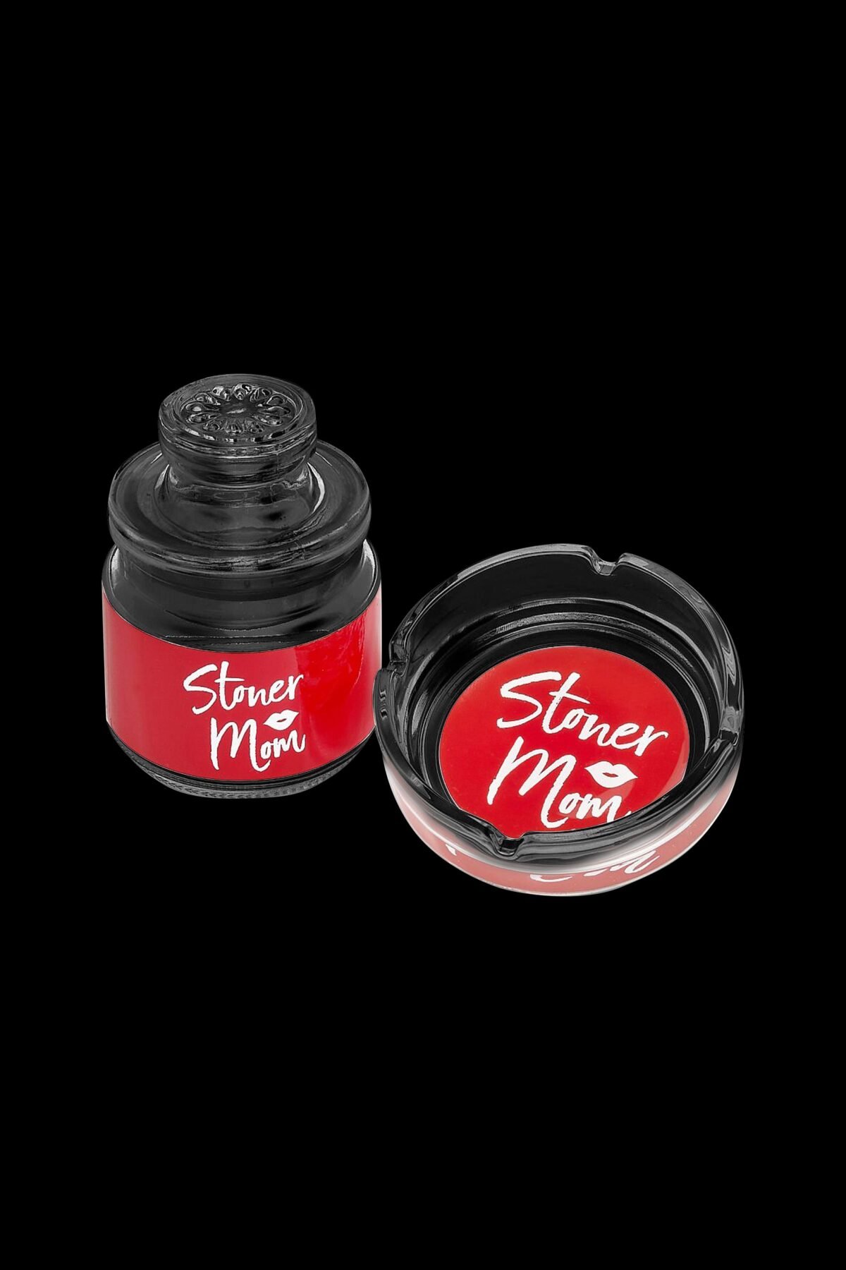 Roast & Toast Ashtray and Stash Jar Set - Red Stoner Mom