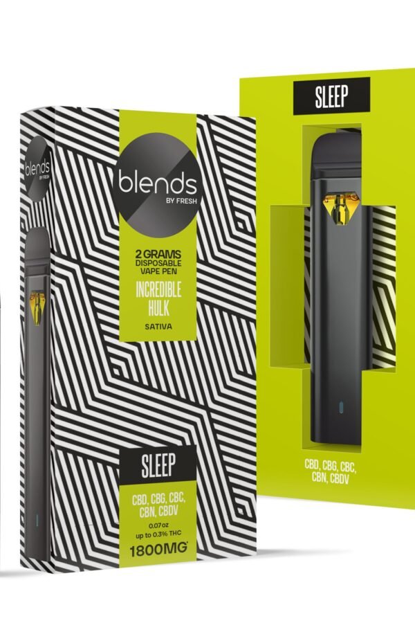 Sleep Blend - 1800mg Vape Pen - Sativa - 2ml - Blends by Fresh (Incredible Hulk)