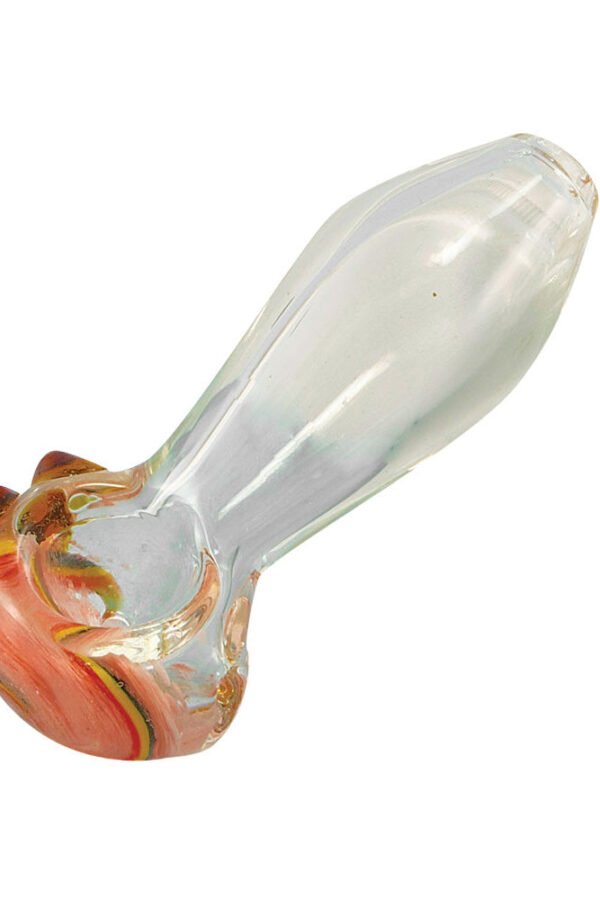 Small Transparent Glass Spoon Pipe w/ Spiral