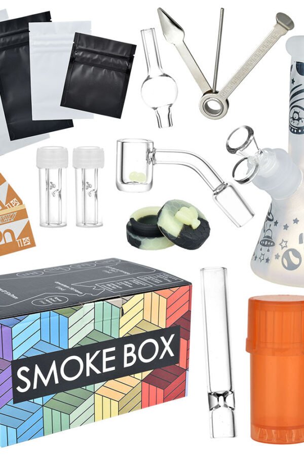 Smoke Box Water Pipe and Smoking Kit - 7.75"" / 14mm F / Colors Vary