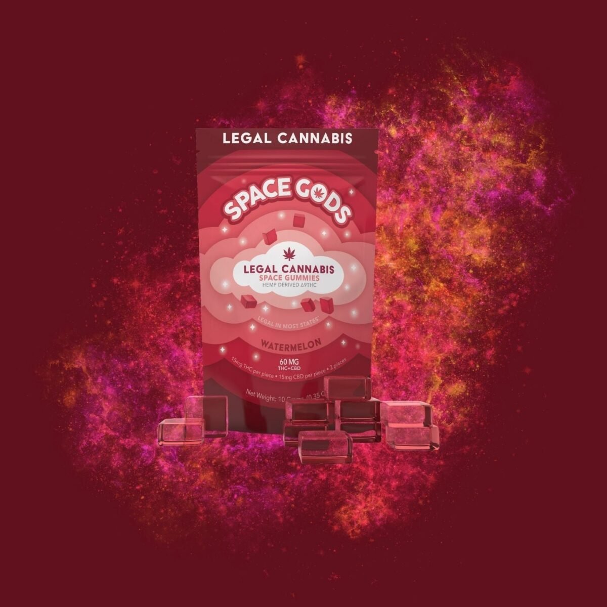Space Gummies / Watermelon / Delta 9 + CBD 10CT Bag