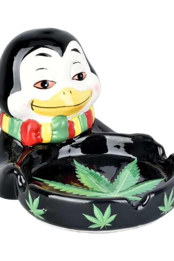 Stoned Penguin Ceramic Ashtray - 6.5"" x 4.3""