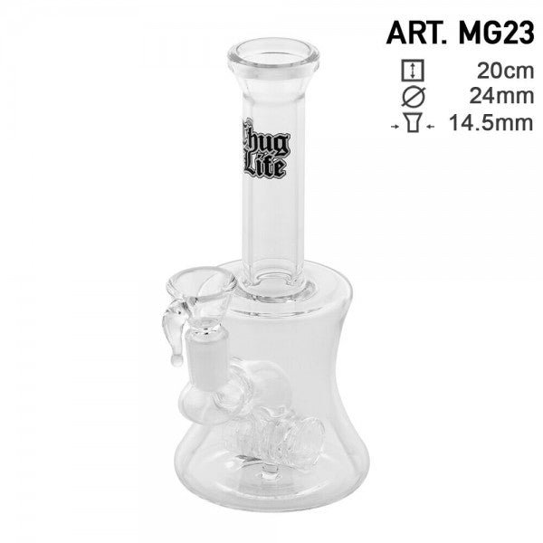 Thug Life / 8"" Clear Water Pipe w/ Hammer Percolator