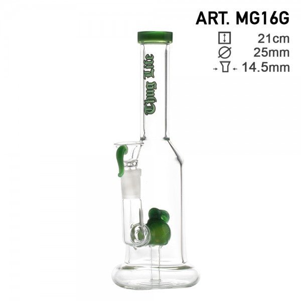 Thug Life / 8"" Green Water Pipes w/ Custom Perc