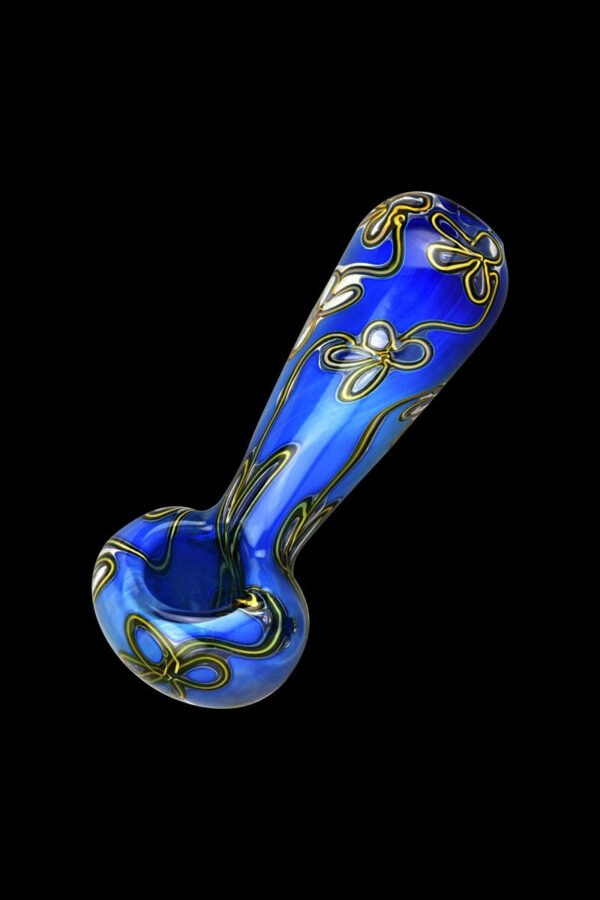 Trippy Floral Double Glass Spoon Pipe