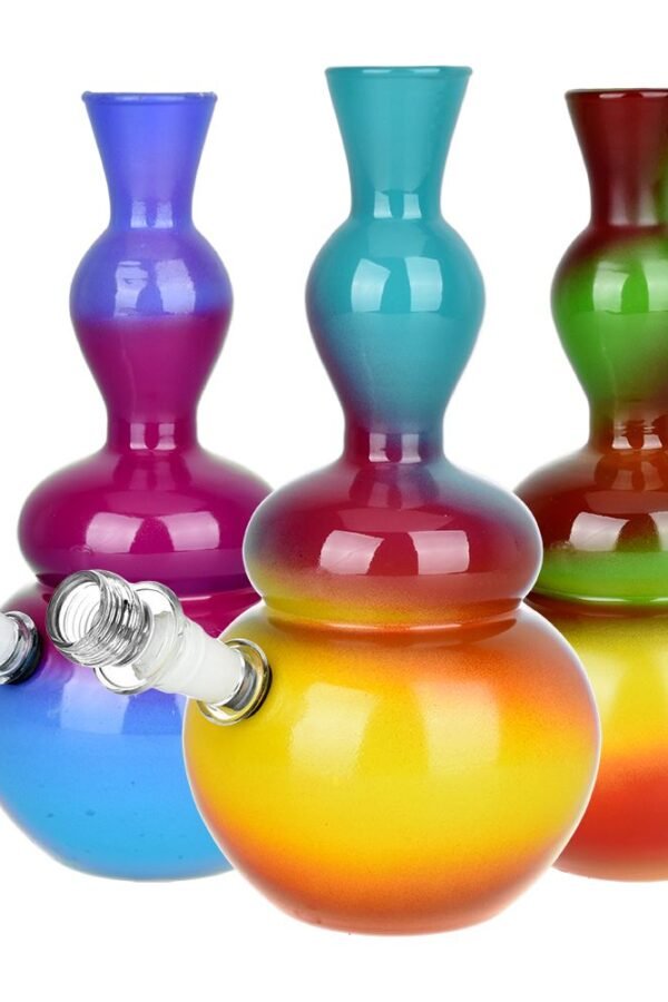 Vase Ombre Soft Glass Water Pipe - 9"" / Colors Vary