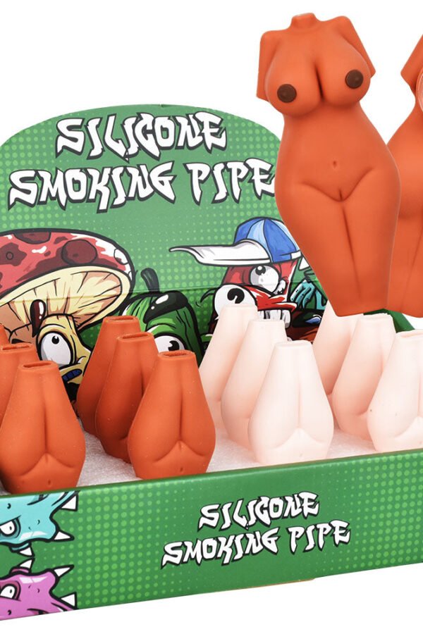 Voluptuous Naked Body Silicone Hand Pipe - 3"" / 12pcs