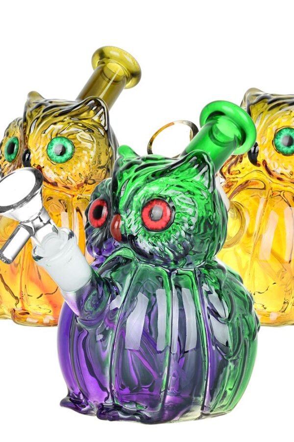 What A Hoot Glass Water Pipe - 5"" / 14mm F / Colors Vary