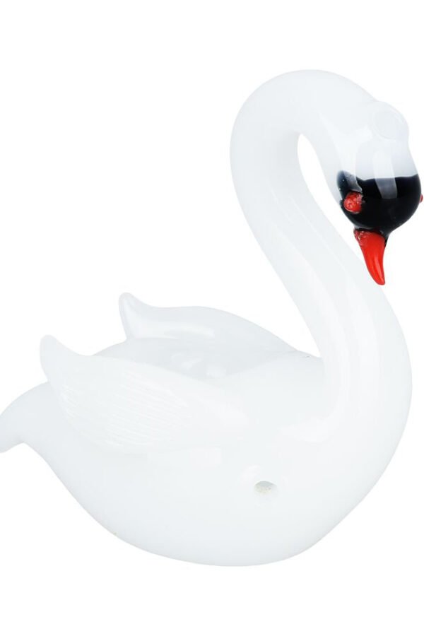 White Swan Glass Hand Pipe - 3""