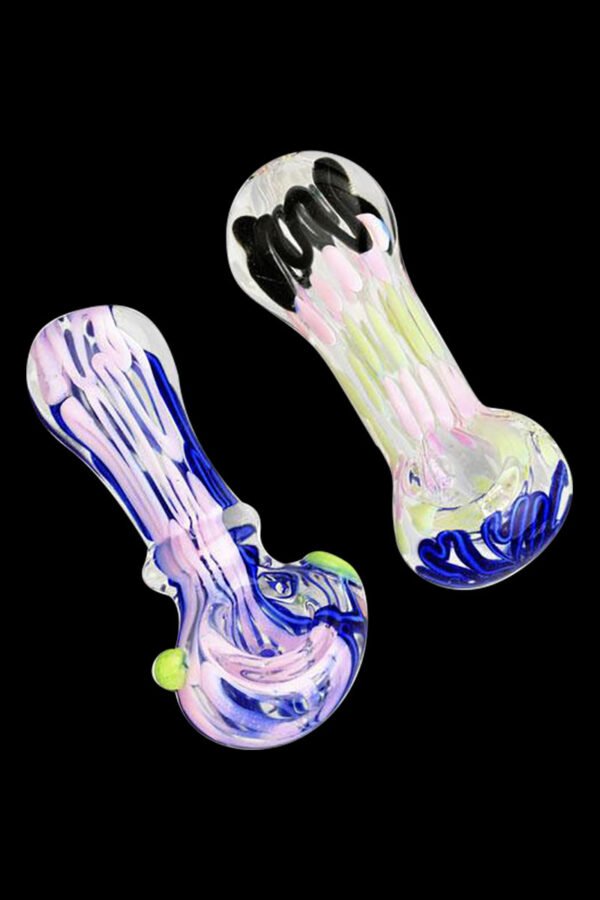 Worked Slime Strands Hand Pipe - 3.5"" / Colors Vary